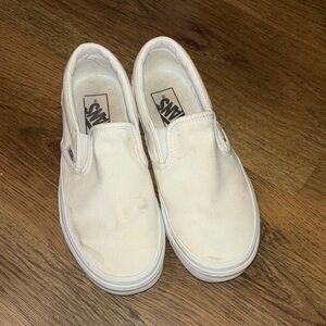 Vans White Slip-On Sneakers
